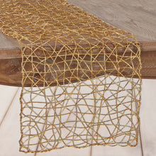 16 Inch x 72 Inch Metallic Gold Wire Nest Table Runner
