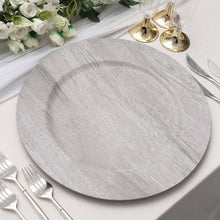 Round Boho Chic 13 Inch Plastic Gray Charger Plates 6 Pack 