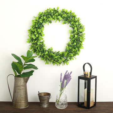 Green Artificial Lifelike Jasmine Leaf Spring Wreaths - Add Freshness and Elegance to Your Decor