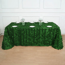 3D Leaf Petal Taffeta Tablecloth in 90 Inch x 156 Inch Rectangle Green
