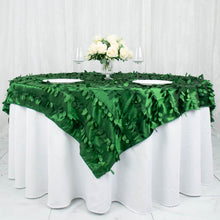 Taffeta Green 3D Leaf Petal 72X72 Inch Table Overlay 
