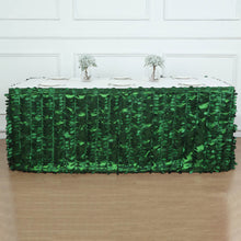 17ft Green 3D Leaf Petal Taffeta Fabric Table Skirt