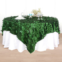 90 Inch x 90 Inch Green Leaf Petal Taffeta Table Overlay for Square Tablecloth