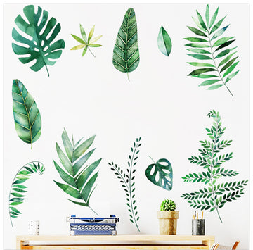 Green Tropical Assorted Leaves Wall Decals - Add a Splash of Nature to Your Space