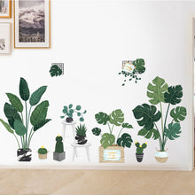 Green Tropical Potted Plant Wall Decals
