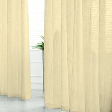 Handmade Ivory Faux Linen 52 Inch x 96 Inch Curtain Panels With Chrome Grommets 2 Pack