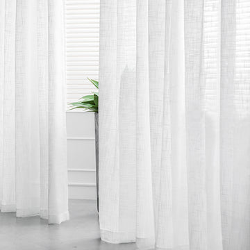 Elegant White Faux Linen Curtains for a Rustic and Breezy Look