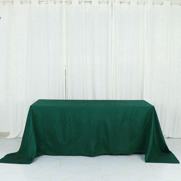 Hunter Emerald Green Accordion Crinkle Taffeta Seamless Rectangular Tablecloth 90"x132"
