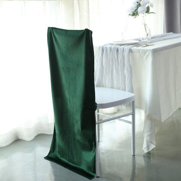 Add a Touch of Luxury to Your Event Space with the Hunter Emerald Green Buttery Soft Velvet Chiavari Chair Back Slipcover