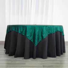 60 Inch By 60 Inch Hunter Emerald Green Duchess Square Sequin Table Overlay
