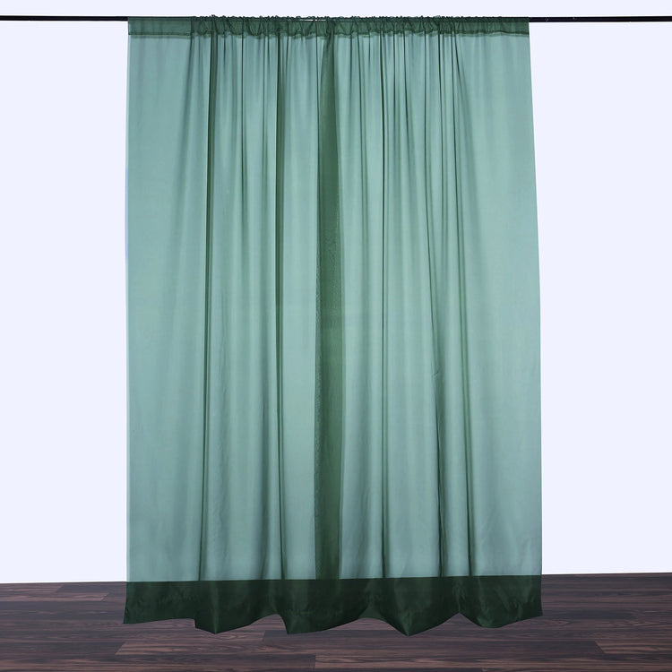 2 Pack Dusty Sage Fire Retardant Sheer Organza Backdrop Drape Curtain Panel 10 Feet x 10 Feet
