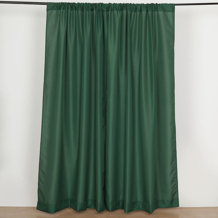2 Pack Hunter Emerald Green Polyester Divider Backdrop Curtains With Rod Pockets Event Drapery Panel