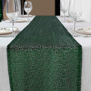 Hunter Emerald Green Premium Sequin Table Runner 12"x108"