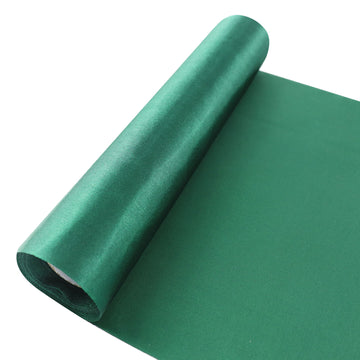 12"x10yd | Hunter Emerald Green Satin Fabric Bolt, DIY Craft Wholesale Fabric
