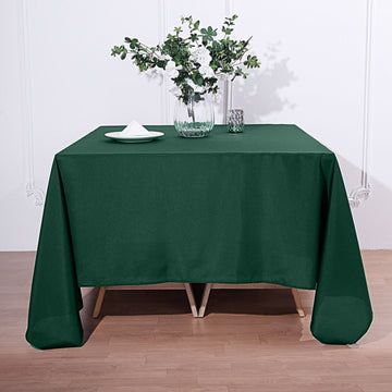 90"x90" Hunter Emerald Green Seamless Square Polyester Tablecloth
