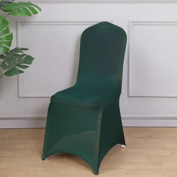 Hunter Emerald Green Spandex Stretch Fitted Banquet Chair Cover - 160 GSM