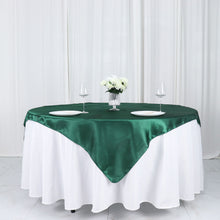 Hunter Emerald Green Seamless Satin Square Tablecloth Overlay 60 Inch x 60 Inch