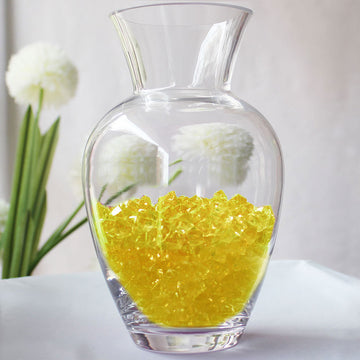 Mesmerize with Yellow Acrylic Ice Bead Vase Fillers