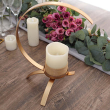 13 Inch Gold Moon Shaped Candle Stand