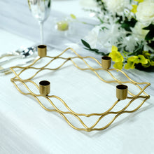 Wreath Design Gold 12 Inch By 8 Inch Rectangle Taper Candle Holder