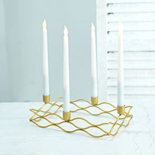 Wreath Design Rectangle Taper Candle Holder 12 Inch By 8 Inch Gold