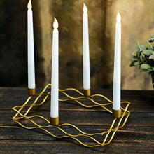 12 Inch By 8 Inch Gold Rectangle Taper Candle Holder Wreath Design
