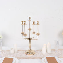 Gold 20 Inch Metal Candelabra Table Decoration 5 Arm