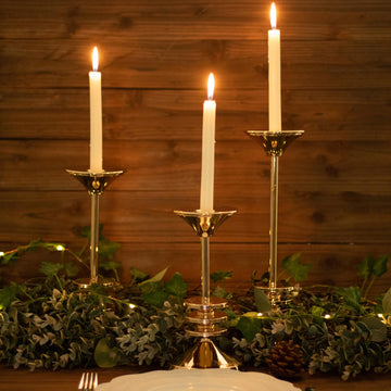Enhance Your Table Decor with Metallic Gold Taper Candle Holders