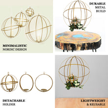 24inch Gold Wrought Iron Open Frame Centerpiece Ball, Candle Holder Floral Display Hanging Sphere