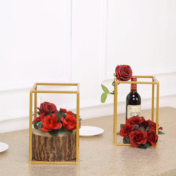 Stylish Gold Metal Flower Stand for Any Occasion