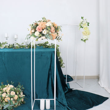 Glossy White Metal Wedding Flower Frame Stand