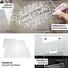 Assorted Sizes Clear Acrylic Sheet With Protective Film DIY