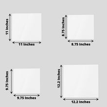 3MM White Square Acrylic Sheets in a Set of 4 with Protective Film Assorted Sizes