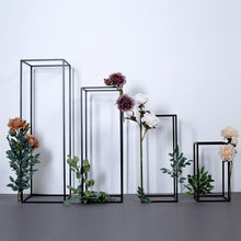 Matte Black Wedding Column Centerpieces 4 Metal Frame Flower Stands In Assorted Sizes