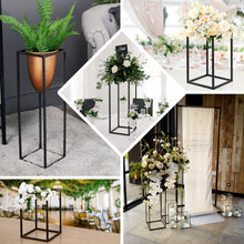 Geometric White Metal 32-Inch Flower Stand With Vase