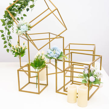 Add Glamour to Your Wedding Decor with Gold Metal Flower Stands