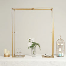 Gold Tall Metal Flower Arch Frame Stand 48 Inch Adjustable Over The Table