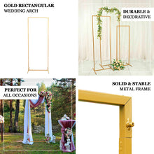 Metal Rectangular Backdrop Stand Gold Color 5.5 Feet Floral Display And Wedding Arch