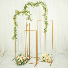 Gold Rectangular Backdrop Stand Set Of 4 Metal Material Floral Display And Wedding Arch