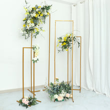 Set of 4 Slim Gold Rectangular Metal Frame for Floral Backdrop Display