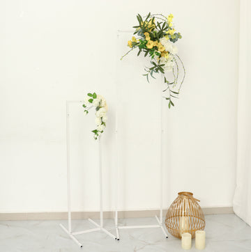 Create Luxe Vibes with a Shiny White Rectangular Backdrop Stand