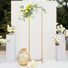 Metal Slim Frame Floral Display Stand in Gold Rectangular Shape 4.5 Feet