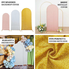 7 Foot Gold Tinsel Spandex Arch For Round Top Stand