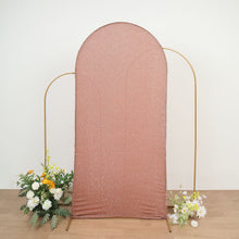 7 Ft Blush Rose Gold Fitted Arch Cover For Round Top Backdrop Stand