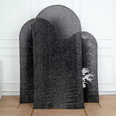 Black decorative room dividers with a modern design.