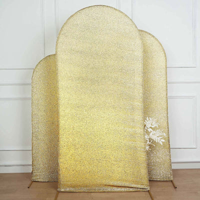 Gold glitter privacy screen with floral accent on a plain backdrop.