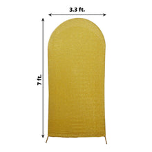 7 Ft Gold Tinsel Spandex Cover For Round Top Chiara Stand
