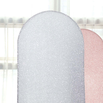Glittery silver and pink backdrop panels for photography