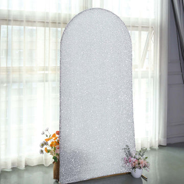 Elegant Silver Fitted Backdrop Stand Cover