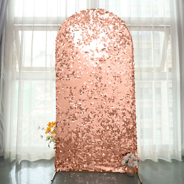 Create a Stunning Display with the Rose Gold Sequin Backdrop Stand Cover